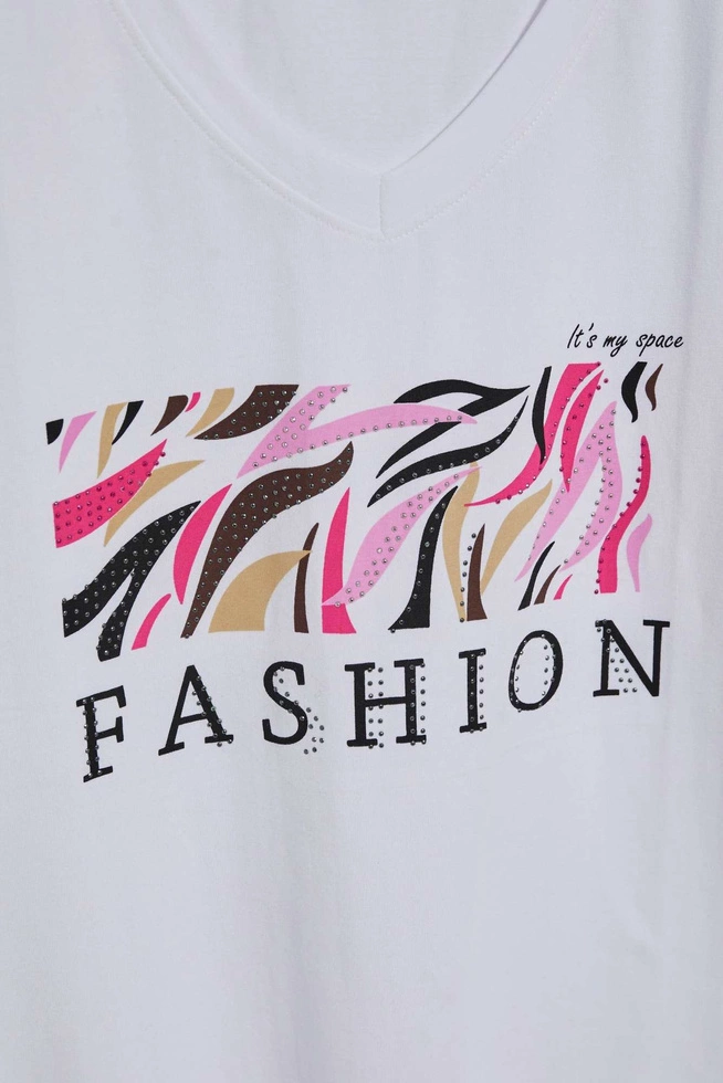 Bawełniany t-shirt z napisem biały