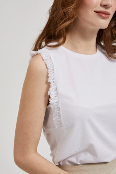 Top z frędzlami biały