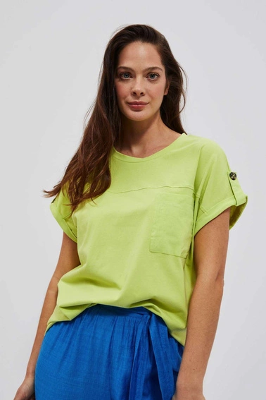 T-shirt z kieszonką neonowy