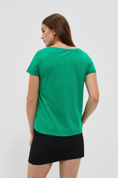 Bawełniany t-shirt z kieszkonką zielony