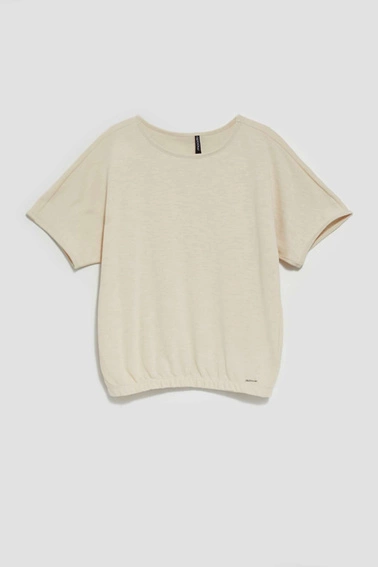 Gładka bluzka piaskowa