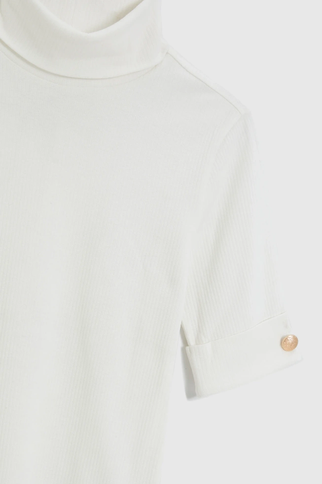 Bluzka z golfem ecru