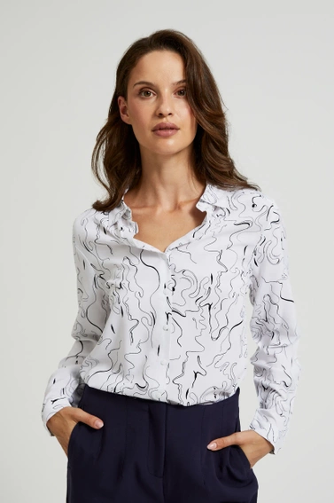 Koszula z delikatnym printem biała