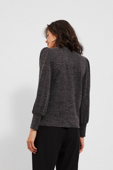 Melanżowa bluza z bufkami grafitowa