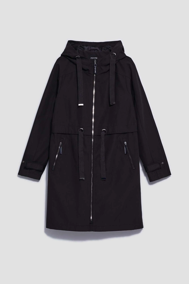 Parka z kapturem czarna