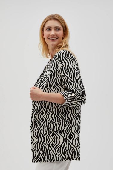 Wzorzysta marynarka beżowa