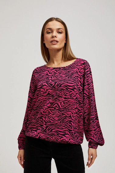 Wzorzysta koszula fuksjowa