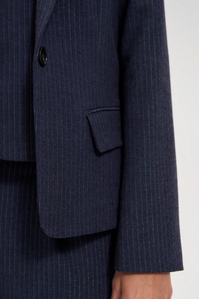 Marynarka w paski granatowa