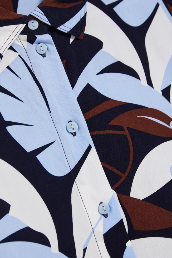 Wzorzysta koszula granatowa