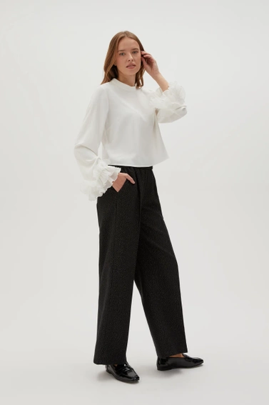 Koszula z falbanami na rękawach biała