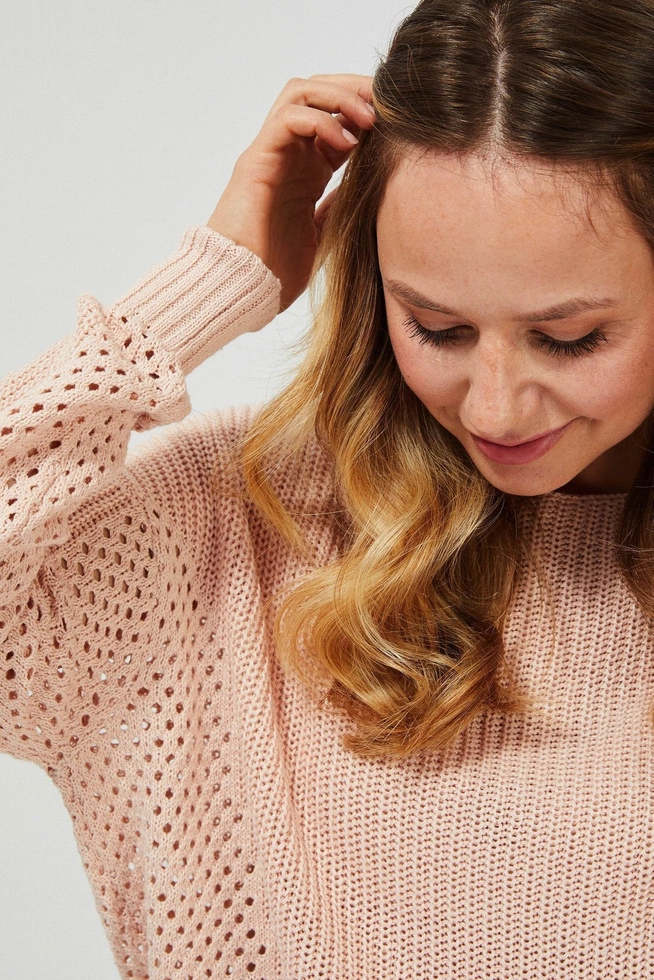 Sweter oversize z ażurowym wzorem