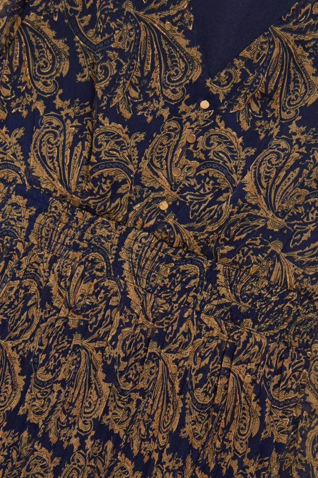 Wzorzysta sukienka granatowa