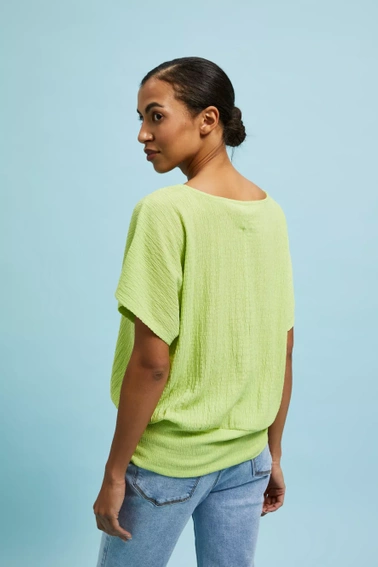 Bluzka z okrągłym dekoltem zielona