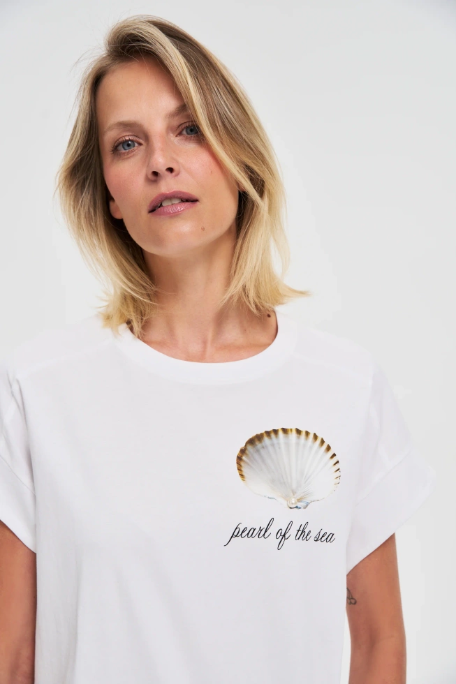 Bluzka z nadrukiem biała