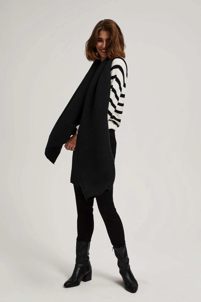 Prążkowany szalik czarny