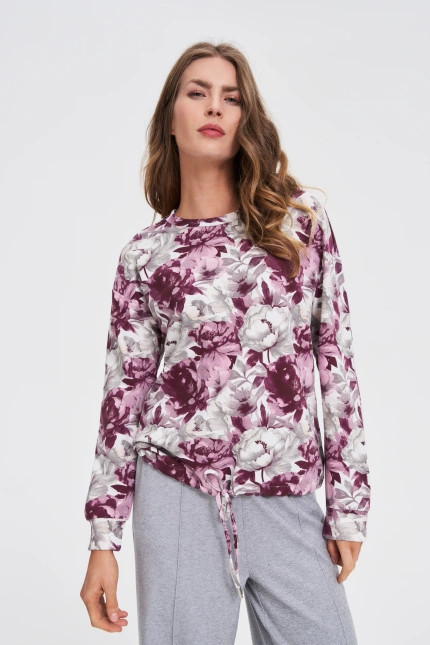 Bluza w kwiaty biała