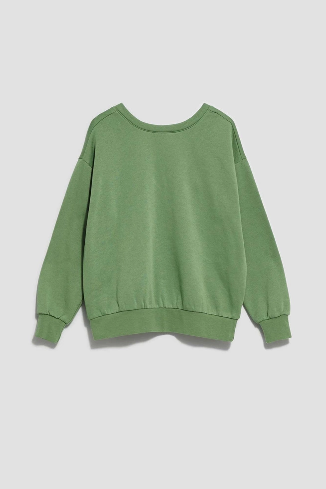 Bluza z dekoltem na plecach oliwkowa