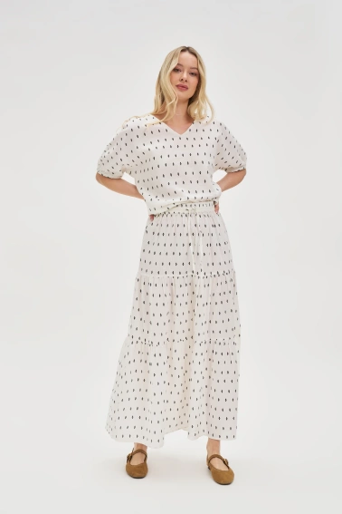 Bawełniana spódnica maxi biała