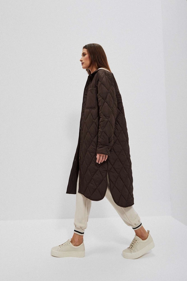 Długa pikowana kurtka