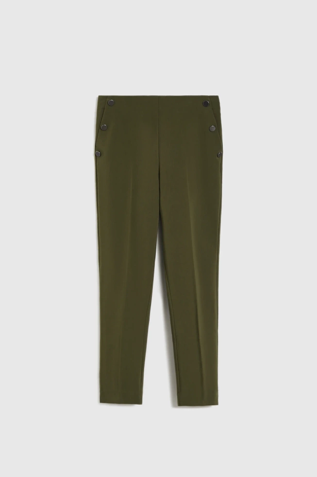 Spodnie cygaretki ciemnooliwkowe