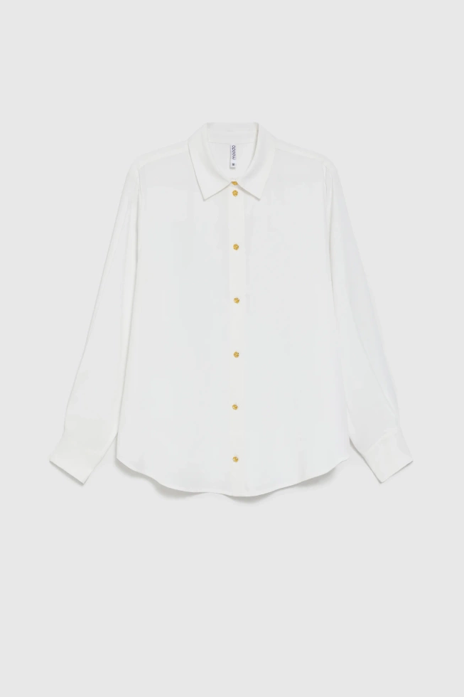 Koszula ze złotymi guzikami ecru