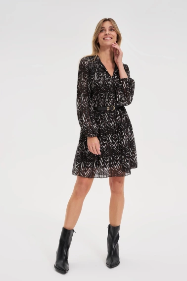 Sukienka z paskiem brązowa