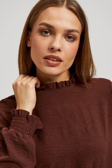 Gładka koszula brązowa