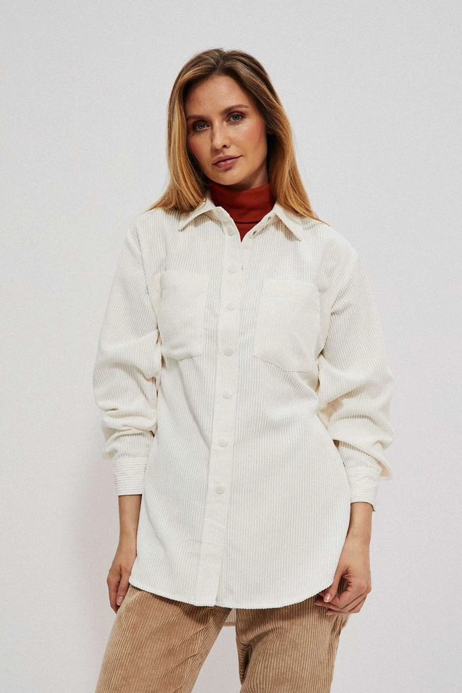 Sztruksowa koszula perłowa