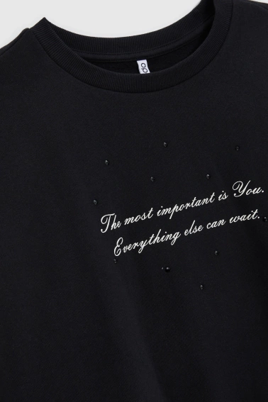 Bluza z napisem czarna