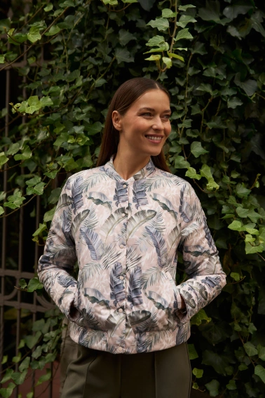 Dwustronna pikowana kurtka beżowa