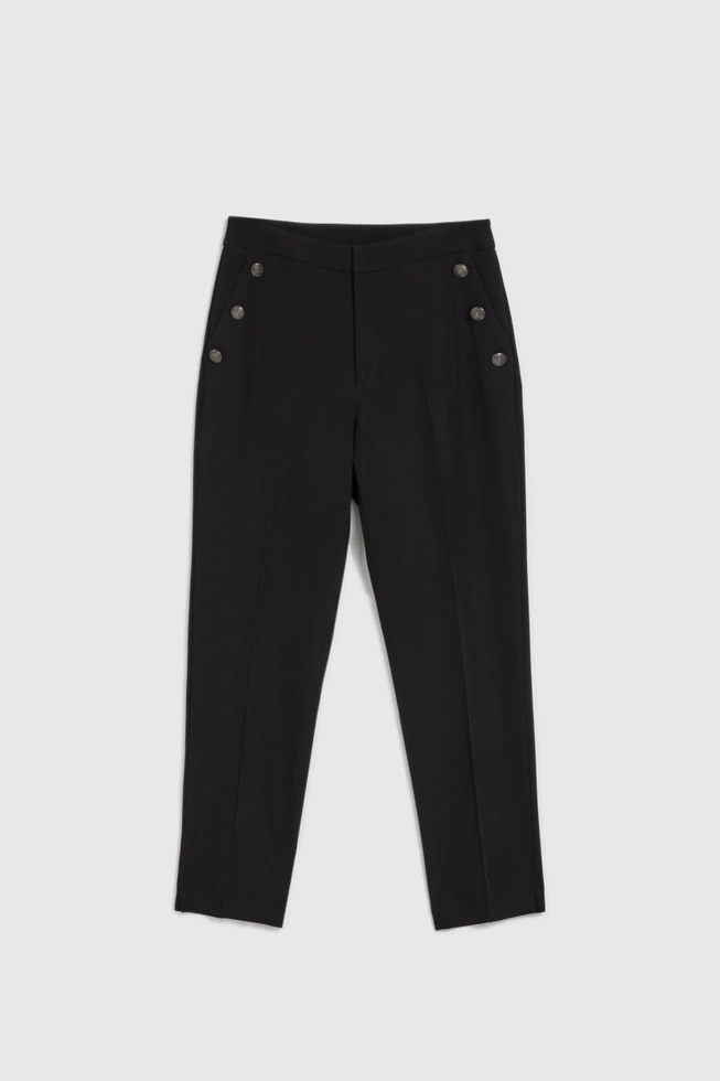 Spodnie z ozdobnymi guzikami na kieszeniach czarne