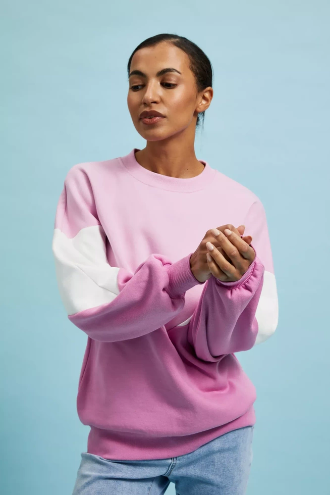 Bluza oversize wkładana przez głowę różowa