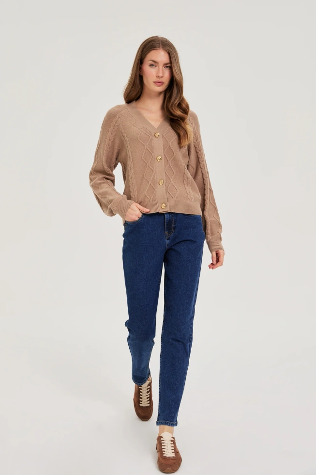 Jeansy z paskiem granatowe