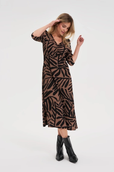 Sukienka midi brązowa