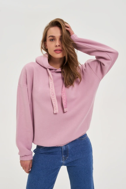 Bluza z kapturem różowa