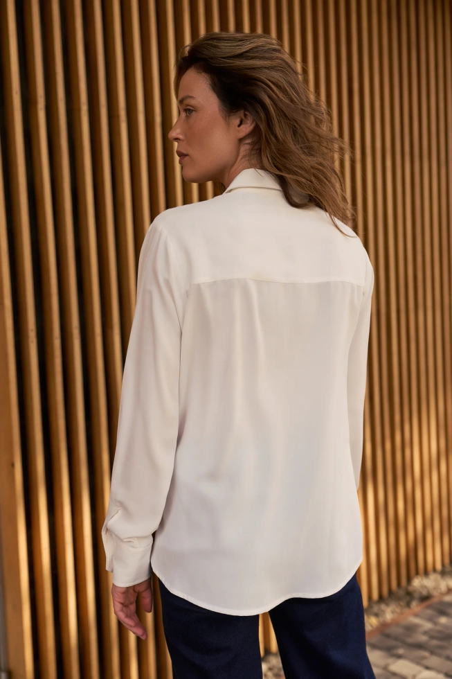 Koszula ze złotymi guzikami ecru