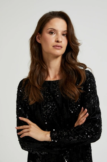 Sukienka z cekinami czarna 