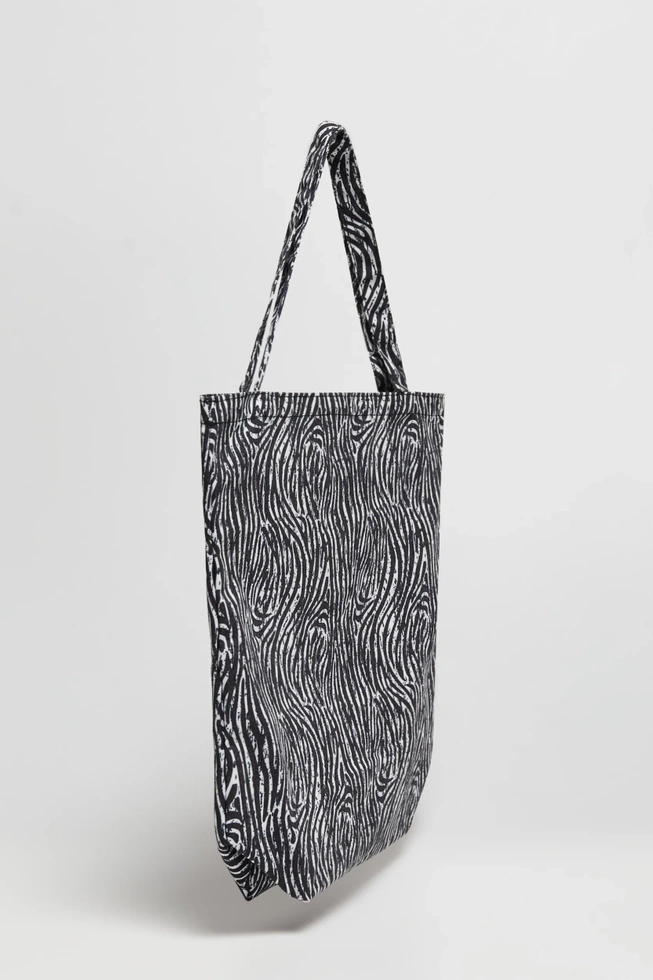 Wzorzysta bawełniana torba czarna