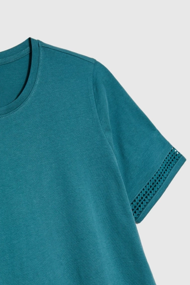 T-shirt z bawełny z krótkimi rękawami zielony