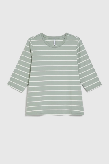 Bluzka w paski oliwkowa