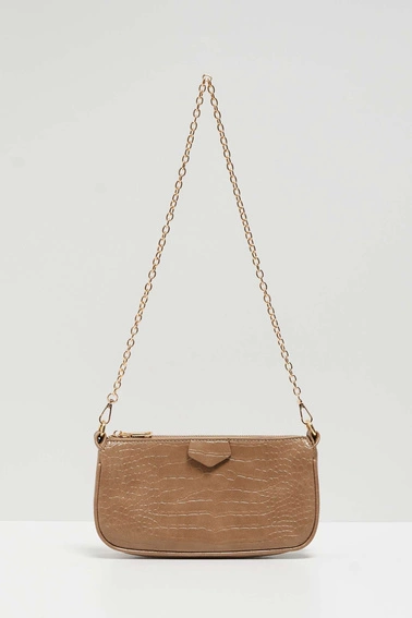 Torebka na ramię ciemnobeżowa