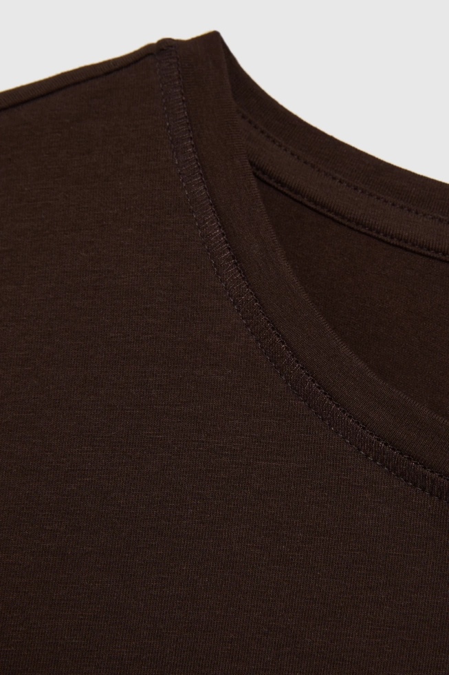 Gładki t-shirt brązowy