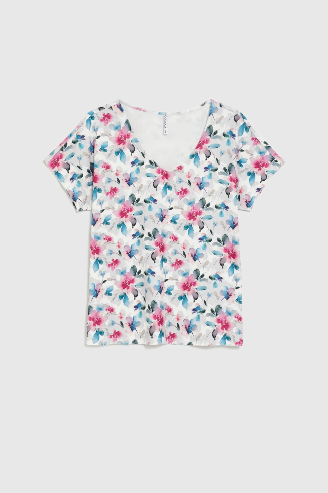 Bluzka z dekoltem w serek biała