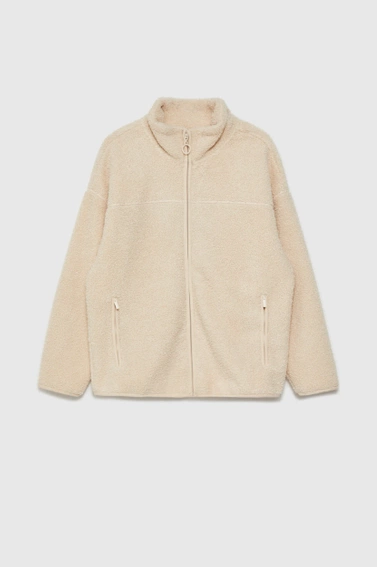 Bluza zapinana na zamek beżowa