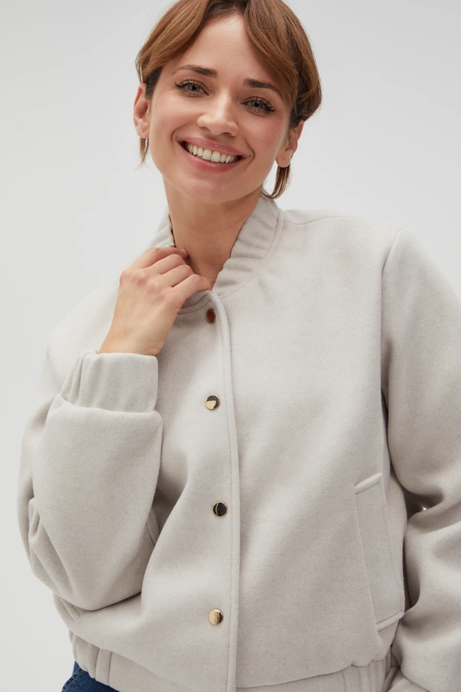 Kurtka bomberka damska beżowa