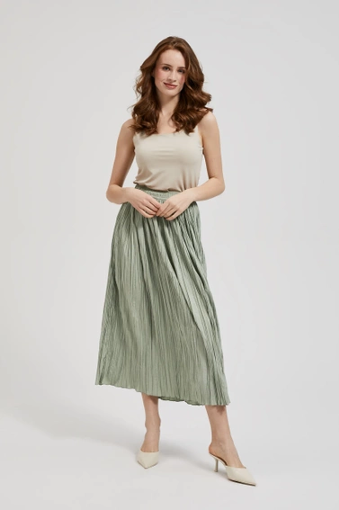 Spódnica midi oliwkowa