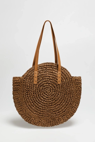 Okrągła torba brązowa