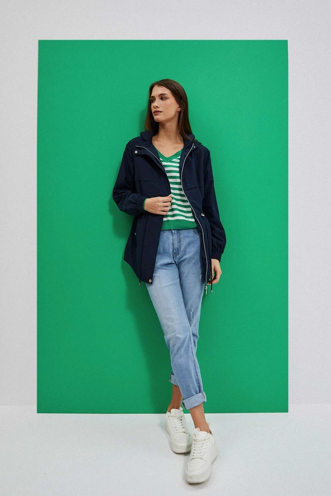 Parka z kapturem granatowa