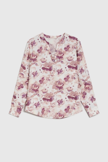 Koszula w kwiaty ecru