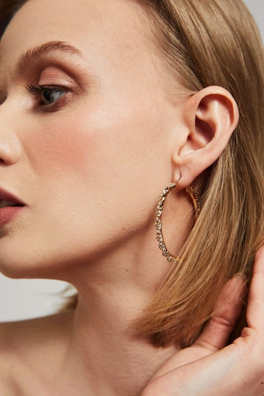 Ozdobne kolczyki koła z cyrkoniami